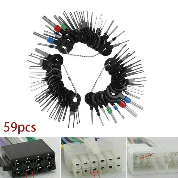 59PCS Auto Parts Car Wire Connector Pins Terminals Repair Removal Key Tools Set
